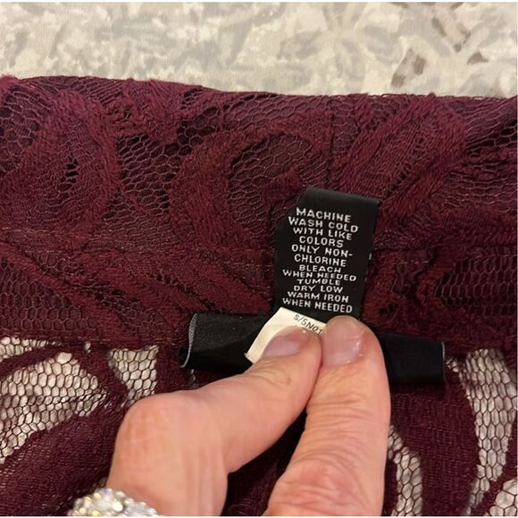 INC INTERNATIONAL CONCEPTS | burgundy lace jacket M - Picture 5 of 6